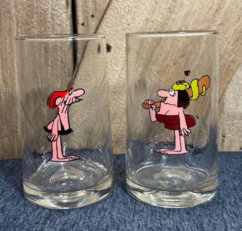 Lot of 2 Arby’s 1981 John Hart BC Comic Jane & Thor Ice Age Drinking Glasses